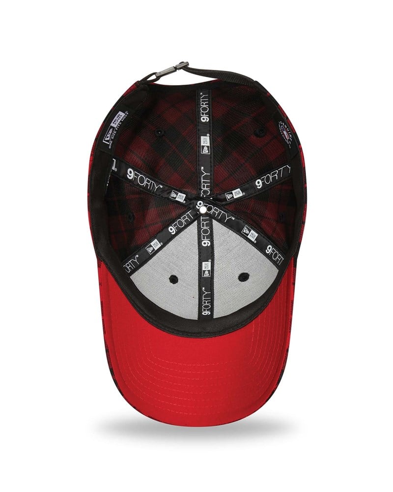 Red New Era Boston Sox Plaid Adjustable Cap 9forty | KQRF46759