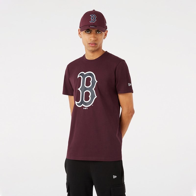 Red New Era Boston Sox Team Logo T-Shirt | KNOG76945