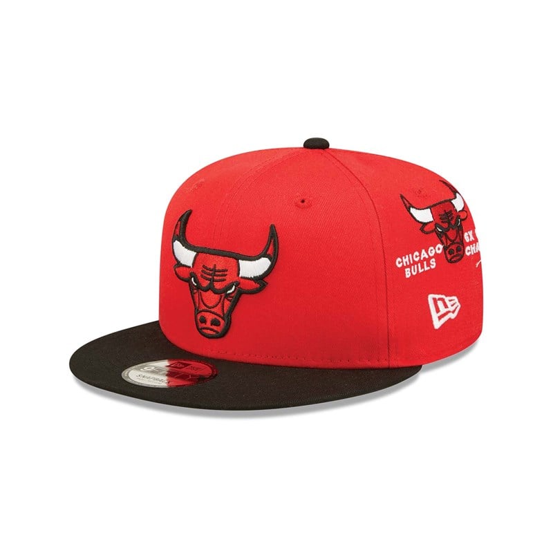 Red New Era Chicago Bulls All Over Patch Cap 9fifty | MENL64850