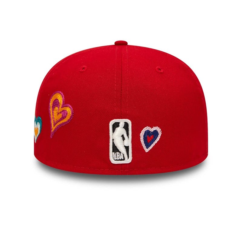 Red New Era Chicago Bulls Chain Stitch Heart Fitted Cap 59fifty | GYXO30278