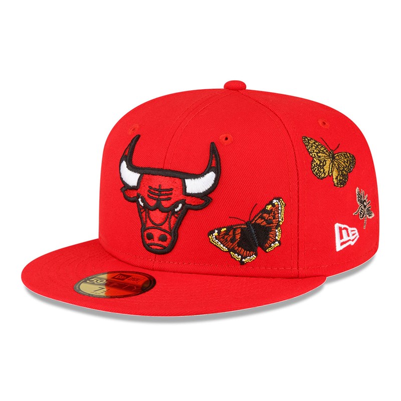 Red New Era Chicago Bulls Felt X NBA Fitted Cap 59fifty | QMFE49025