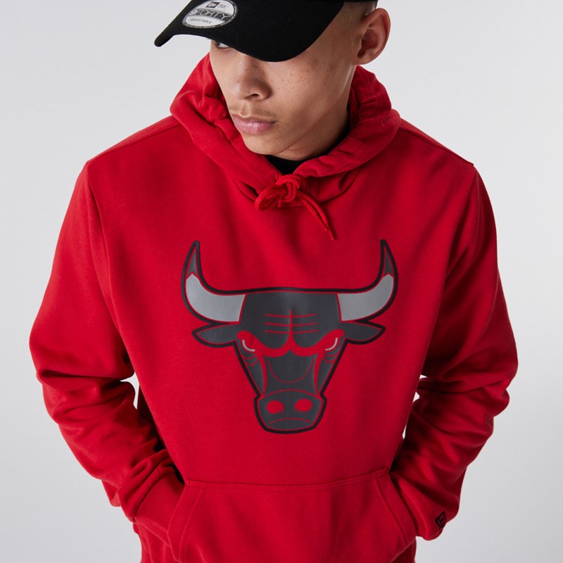 Red New Era Chicago Bulls NBA Outline Logo Hoodie | CPBX32197