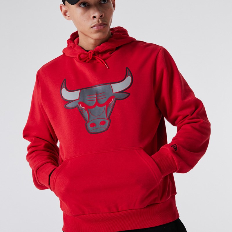 Red New Era Chicago Bulls NBA Outline Logo Hoodie | CPBX32197