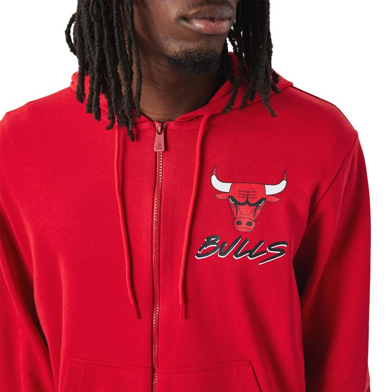 Red New Era Chicago Bulls NBA Script Hoodie | KZCT10538