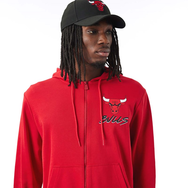 Red New Era Chicago Bulls NBA Script Hoodie | KZCT10538