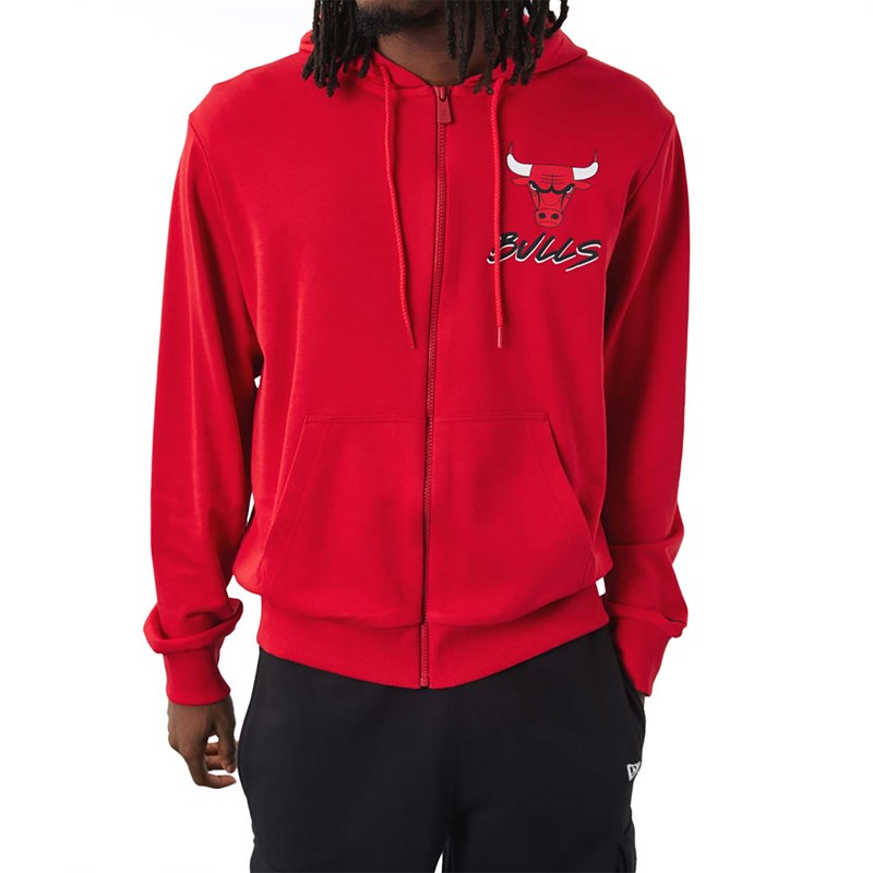 Red New Era Chicago Bulls NBA Script Hoodie | KZCT10538