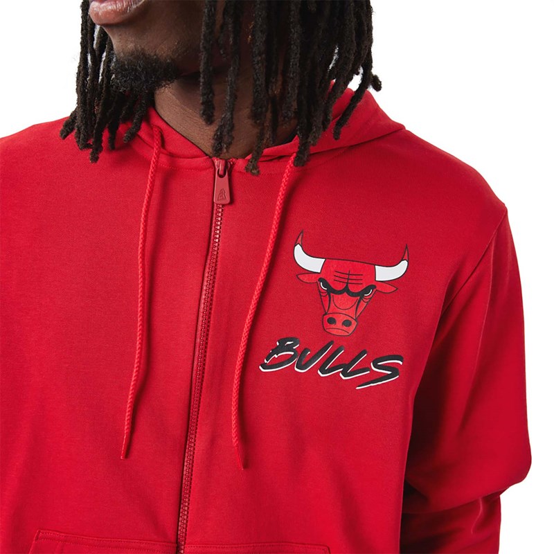 Red New Era Chicago Bulls NBA Script Hoodie | KZCT10538