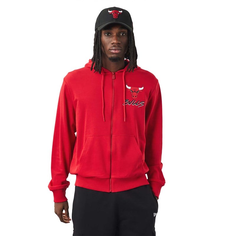 Red New Era Chicago Bulls NBA Script Hoodie | KZCT10538