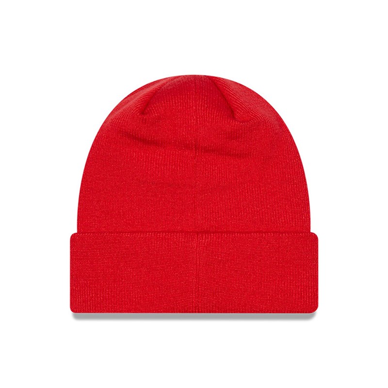 Red New Era Chicago Bulls Team Beanie Hat Knit | DXLT94610