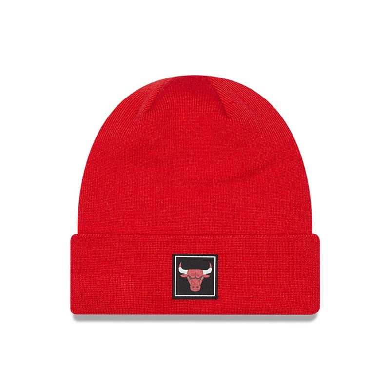 Red New Era Chicago Bulls Team Beanie Hat Knit | DXLT94610