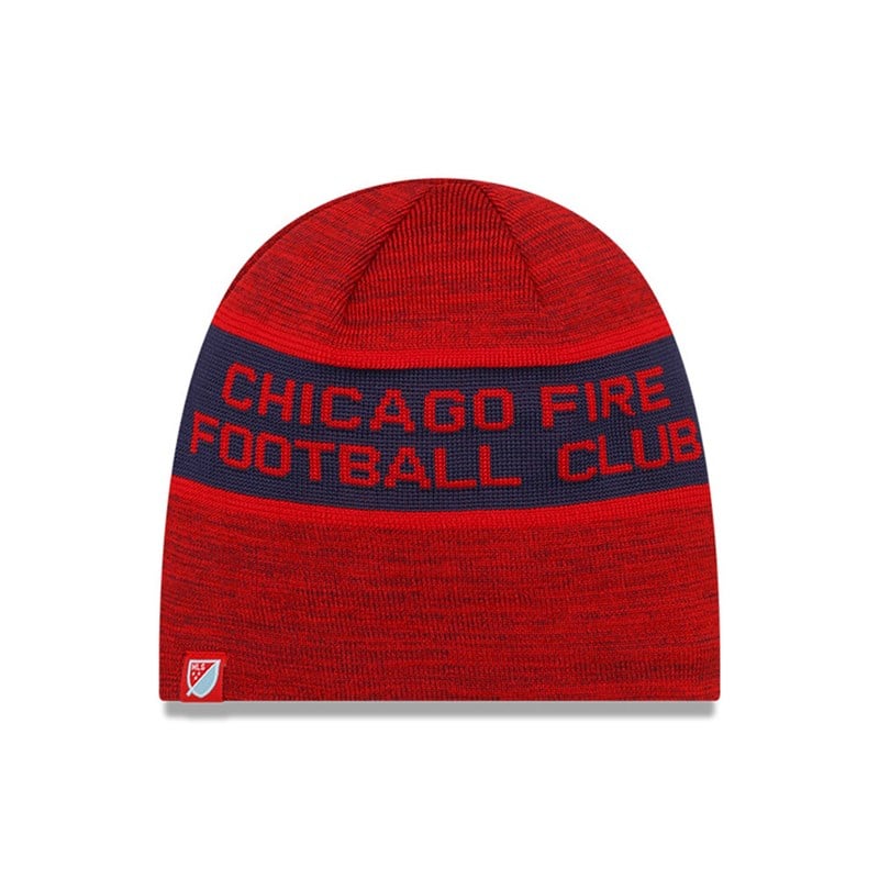 Red New Era Chicago Fire Mls Kick Off Beanie Hat Knit | MPIY31697