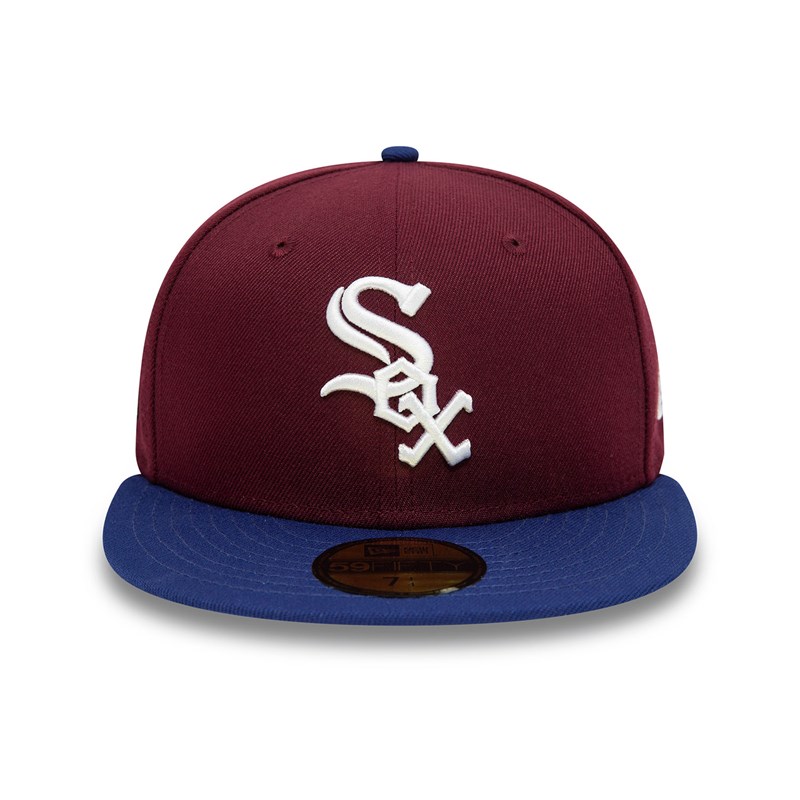 Red New Era Chicago Sox Fall Colours Contrast Visor Fitted Cap 59fifty | YOZF38705