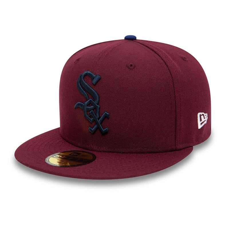 Red New Era Chicago Sox Fall Colours Fitted Cap 59fifty | JAVI56791