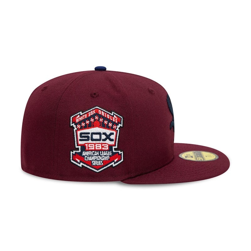 Red New Era Chicago Sox Fall Colours Fitted Cap 59fifty | JAVI56791