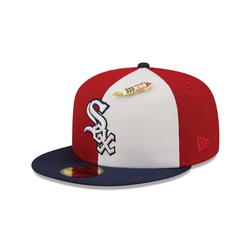 Red New Era Chicago Sox Pinwheel Americana Fitted Cap 59fifty | MFTU85376