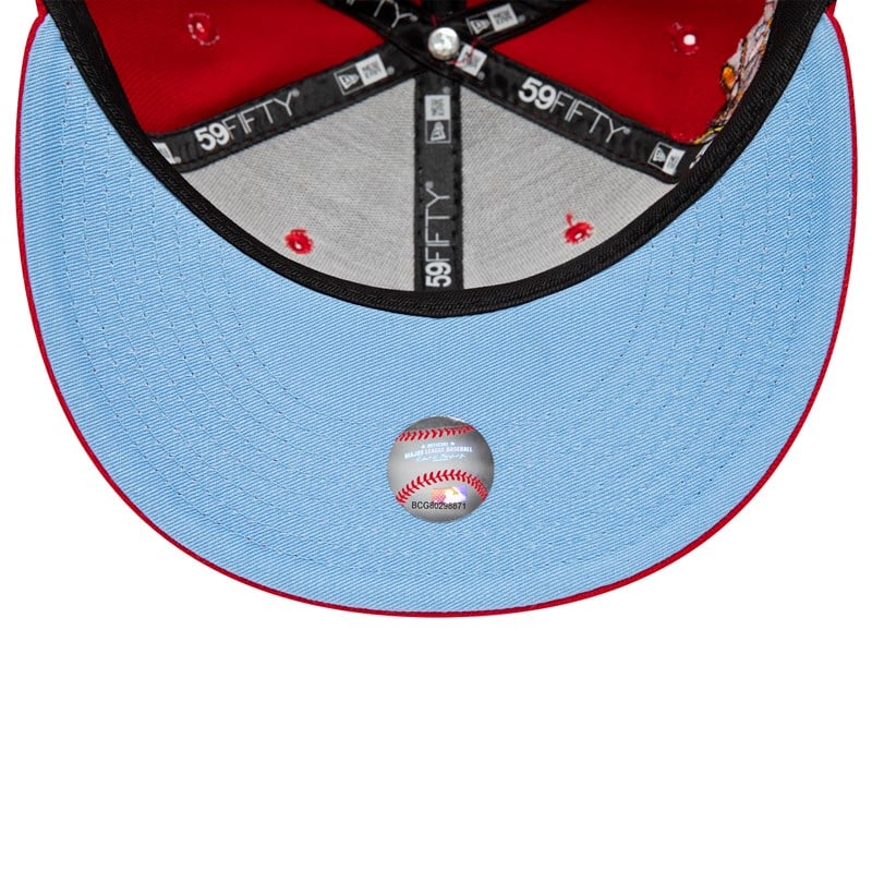 Red New Era Cincinnati Reds Groovy Fitted Cap 59fifty | GKTQ96531