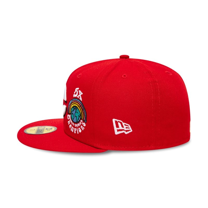 Red New Era Cincinnati Reds Groovy Fitted Cap 59fifty | GKTQ96531