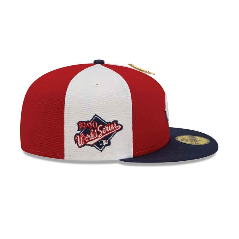 Red New Era Cincinnati Reds Pinwheel Americana Fitted Cap 59fifty | PEYO09271