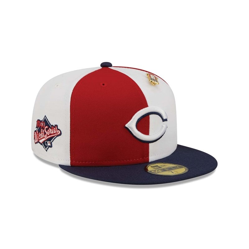 Red New Era Cincinnati Reds Pinwheel Americana Fitted Cap 59fifty | PEYO09271