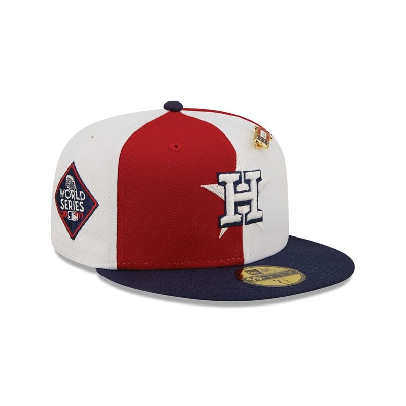 Red New Era Houston Astros Pinwheel Americana Fitted Cap 59fifty | ZDJN38761