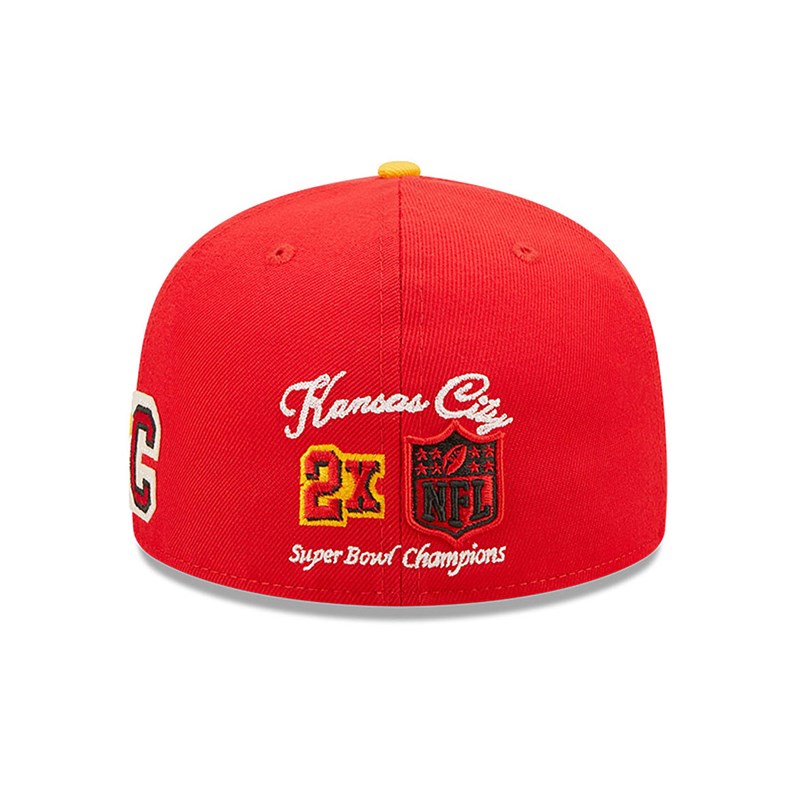 Red New Era Kansas City Chiefs Ne Letterman Fitted Cap 59fifty | YBMX58924