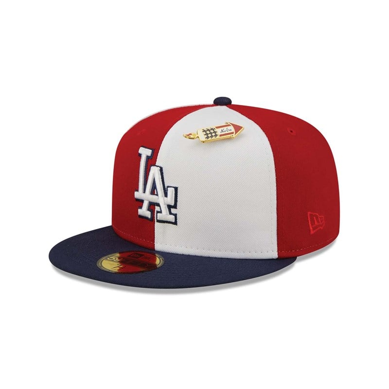 Red New Era La Dodgers Pinwheel Americana Fitted Cap 59fifty | VZOU02839