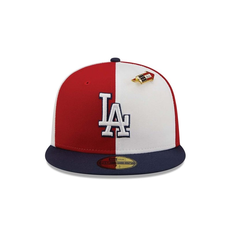 Red New Era La Dodgers Pinwheel Americana Fitted Cap 59fifty | VZOU02839