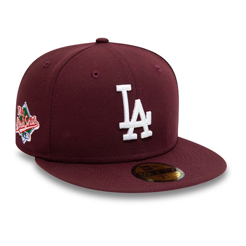 Red New Era La Dodgers Side Patch Fitted Cap 59fifty | DIBY29415