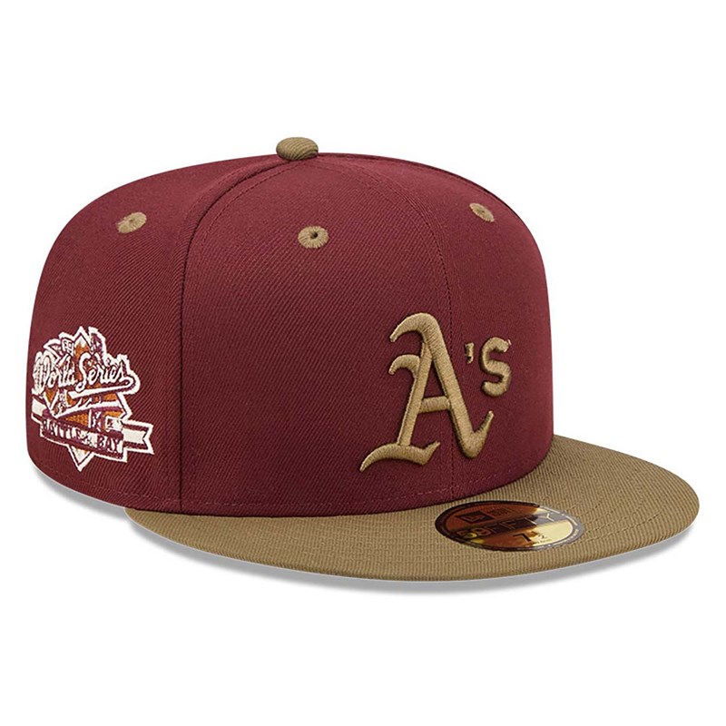 Red New Era Oakland Athletics MLB World Series Trail Mix Fitted Cap 59fifty | YSHA76231