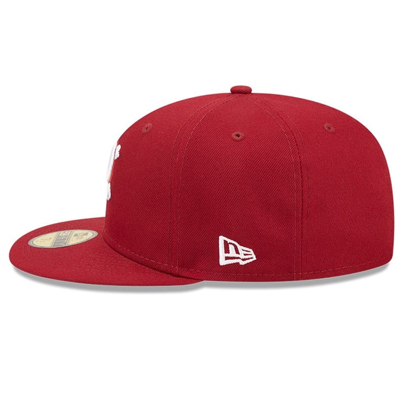 Red New Era Philadelphia Phillies Comic Cloud Fitted Cap 59fifty | IRZP34629