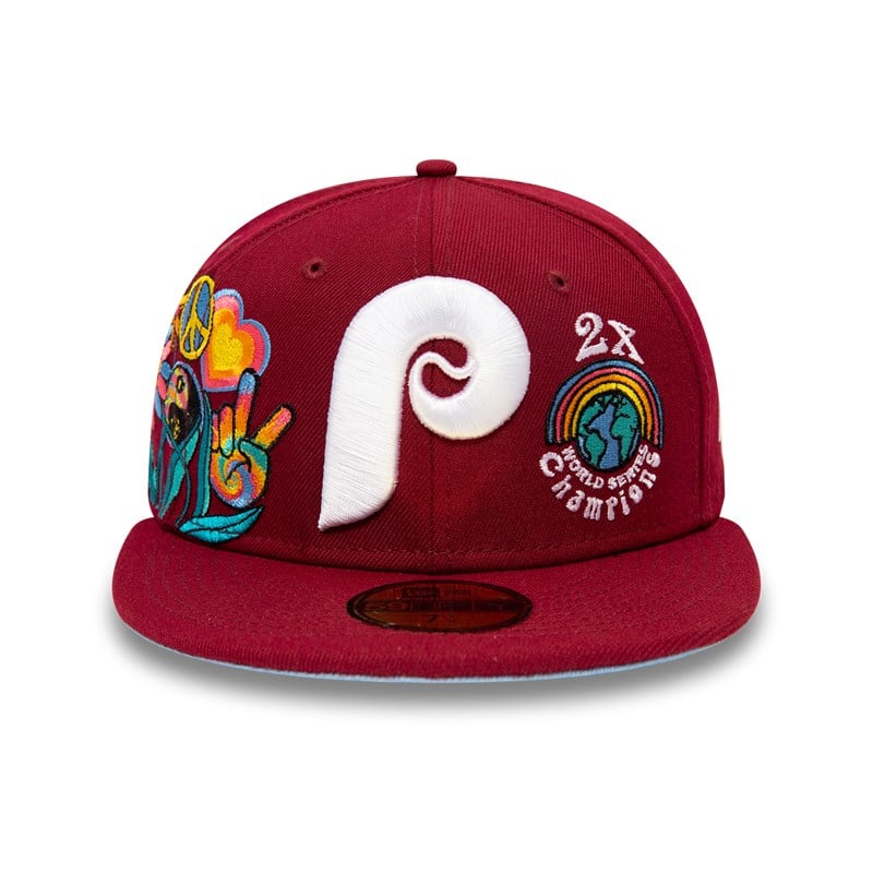 Red New Era Philadelphia Phillies Groovy Fitted Cap 59fifty | ZEPM76184