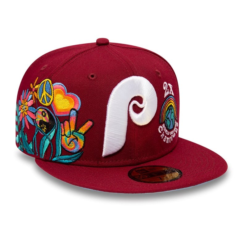 Red New Era Philadelphia Phillies Groovy Fitted Cap 59fifty | ZEPM76184