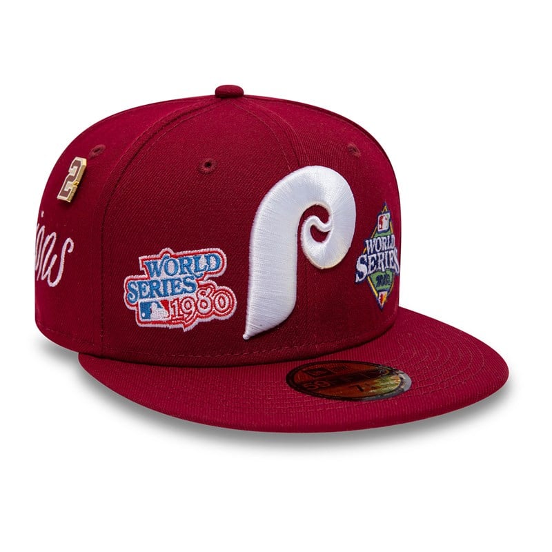 Red New Era Philadelphia Phillies Historic Champs Fitted Cap 59fifty | DHKU53491