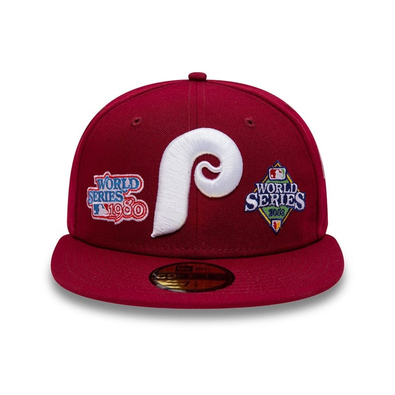 Red New Era Philadelphia Phillies Historic Champs Fitted Cap 59fifty | DHKU53491