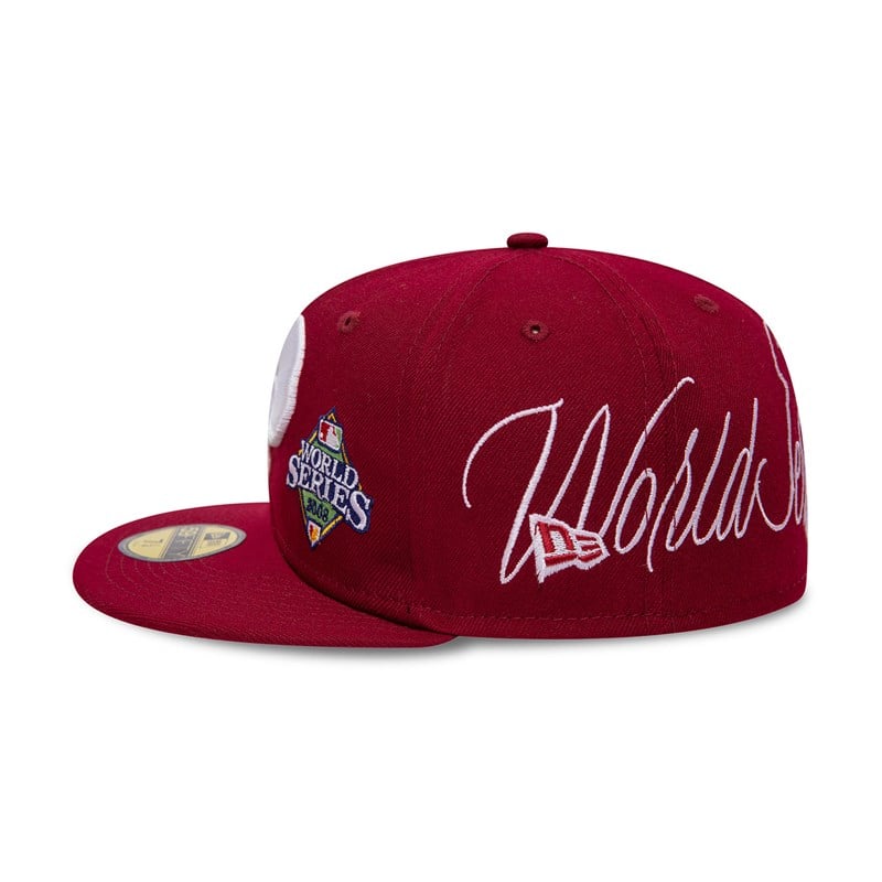 Red New Era Philadelphia Phillies Historic Champs Fitted Cap 59fifty | DHKU53491