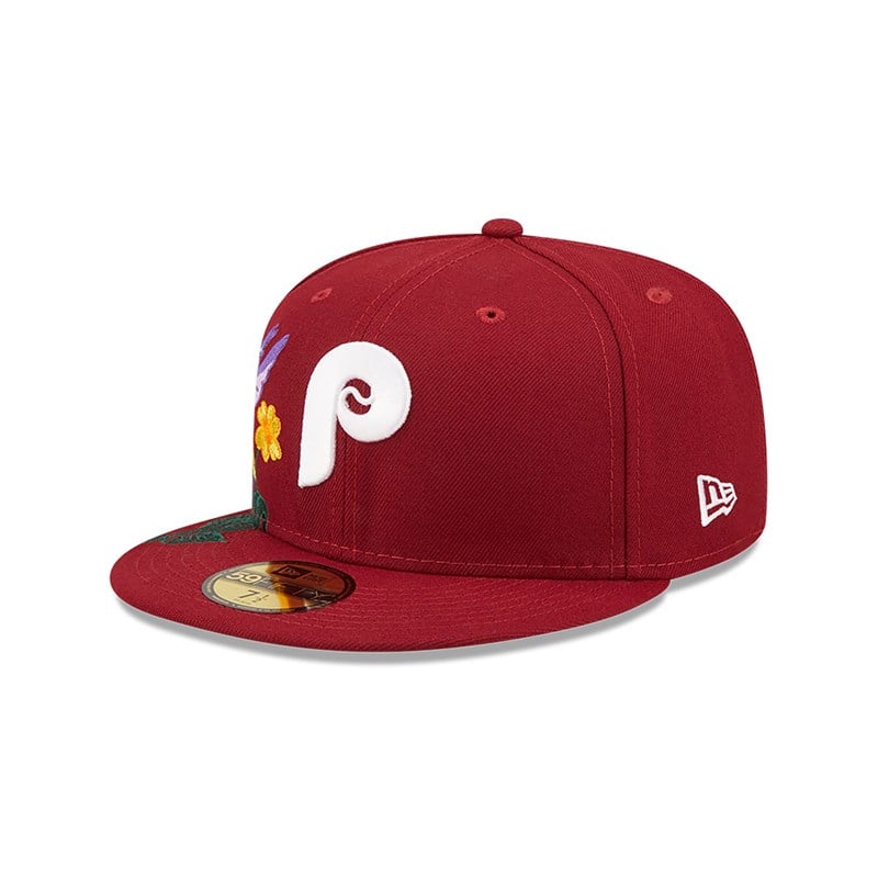 Red New Era Philadelphia Phillies MLB Blooming Fitted Cap 59fifty | VNFU94561