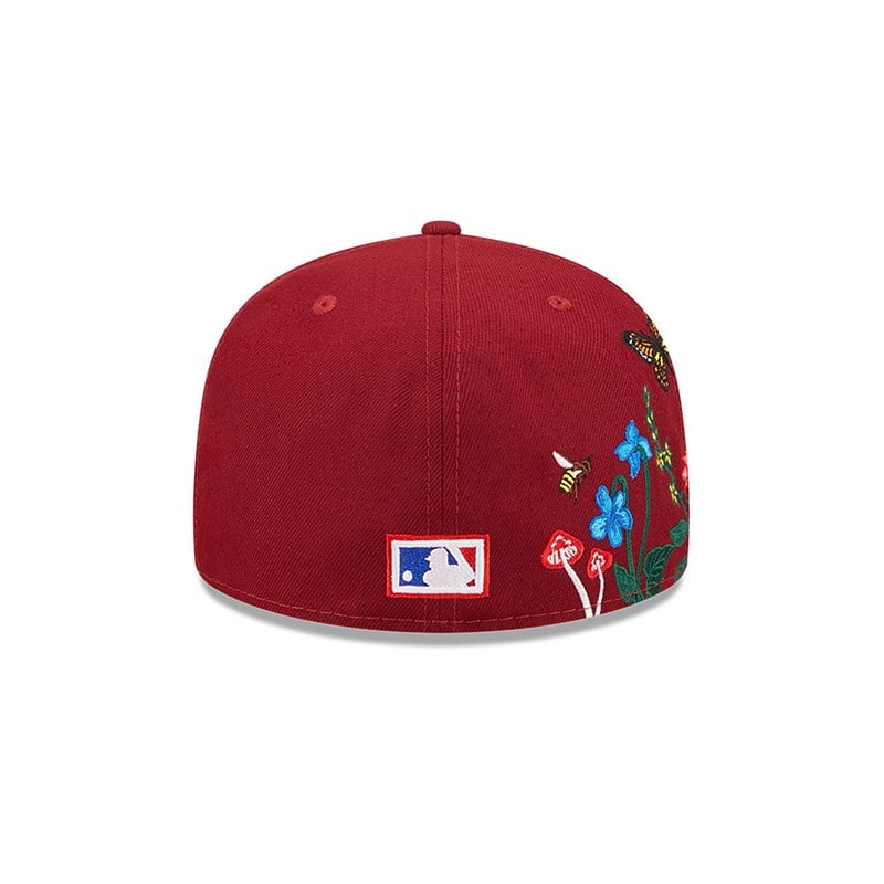 Red New Era Philadelphia Phillies MLB Blooming Fitted Cap 59fifty | VNFU94561