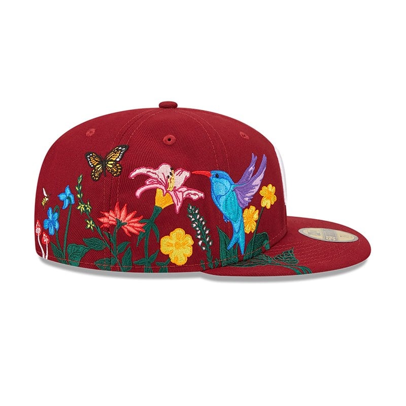 Red New Era Philadelphia Phillies MLB Blooming Fitted Cap 59fifty | VNFU94561