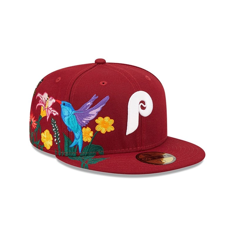 Red New Era Philadelphia Phillies MLB Blooming Fitted Cap 59fifty | VNFU94561