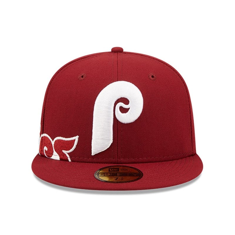 Red New Era Philadelphia Phillies MLB Side Split Fitted Cap 59fifty | EXVB02689