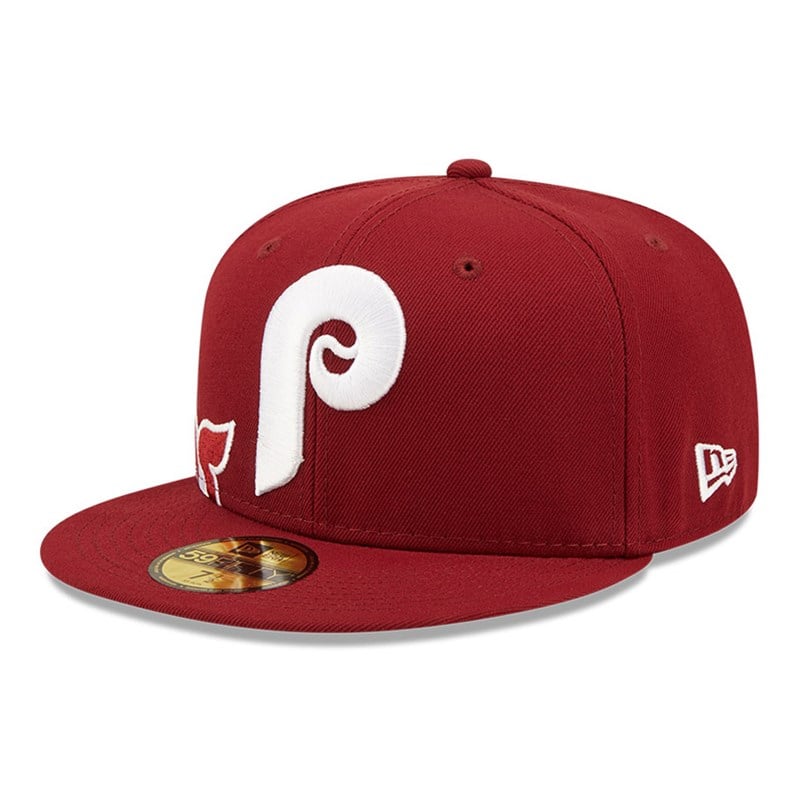 Red New Era Philadelphia Phillies MLB Side Split Fitted Cap 59fifty | EXVB02689