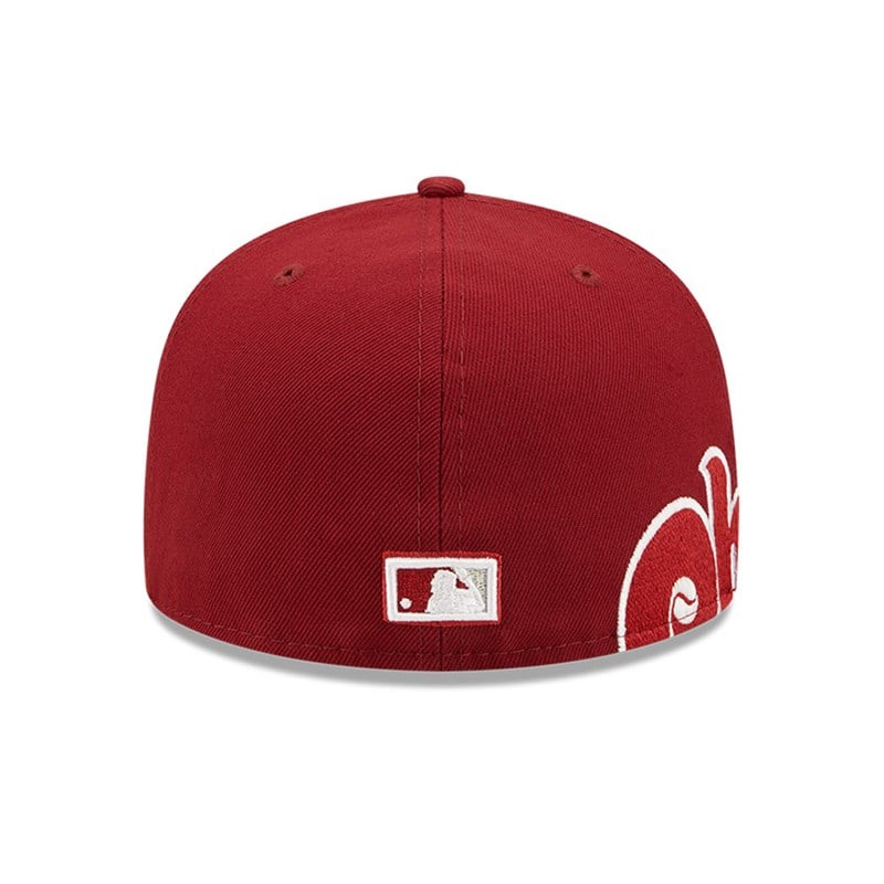 Red New Era Philadelphia Phillies MLB Side Split Fitted Cap 59fifty | EXVB02689