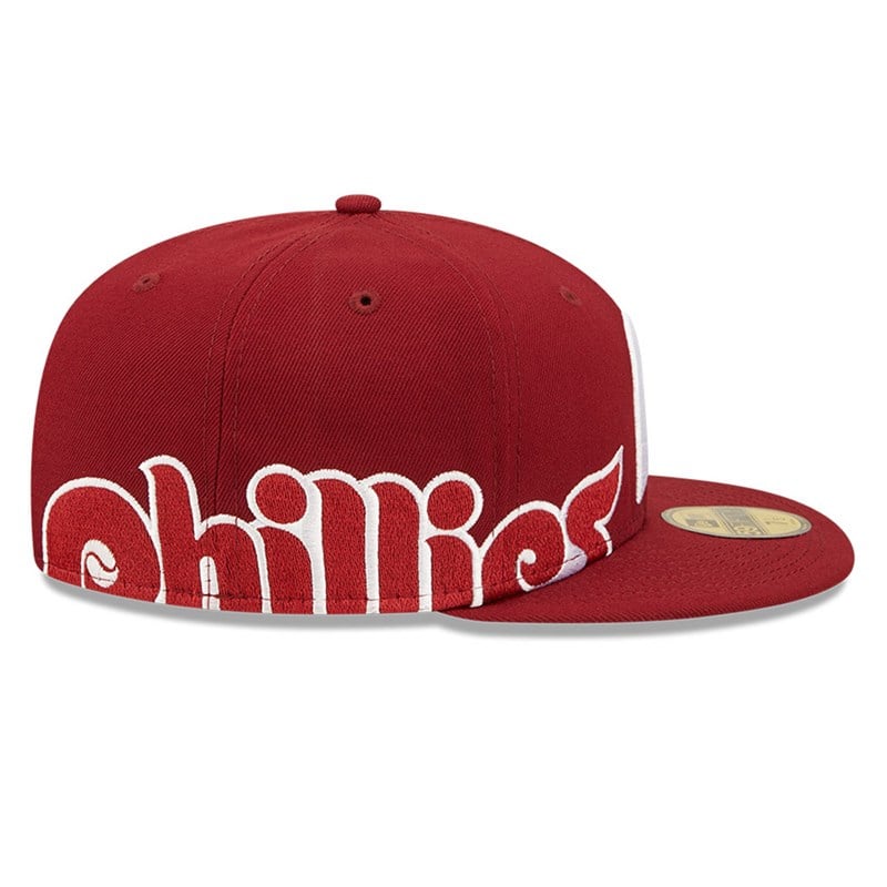 Red New Era Philadelphia Phillies MLB Side Split Fitted Cap 59fifty | EXVB02689