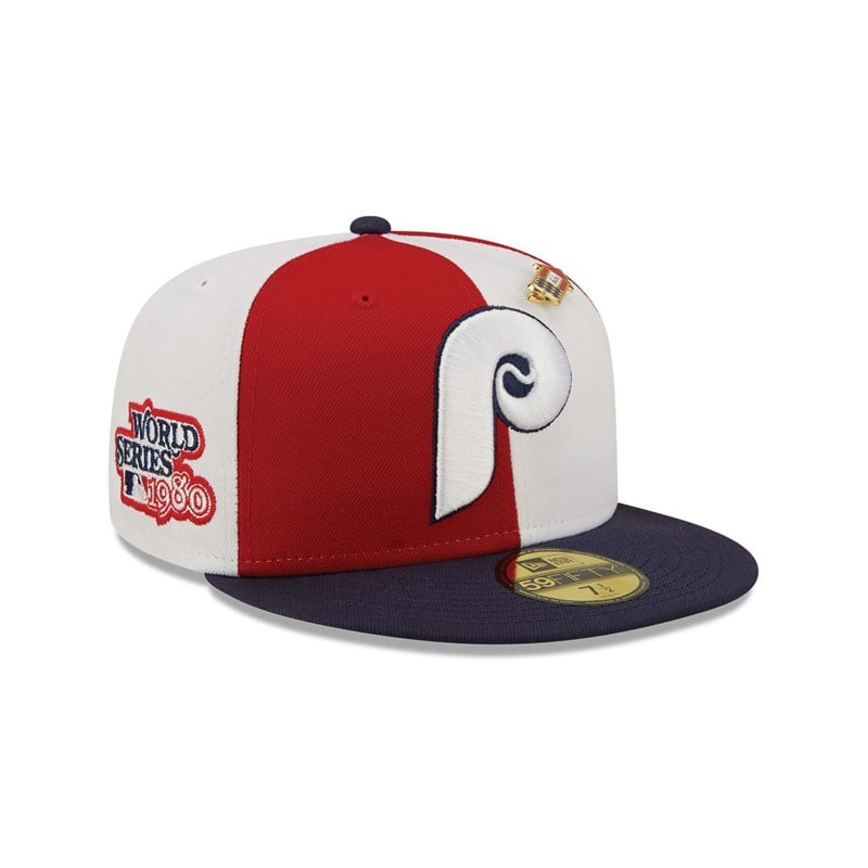 Red New Era Philadelphia Phillies Pinwheel Americana Fitted Cap 59fifty | GKJB74386