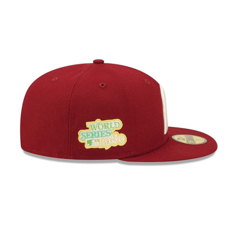 Red New Era Philadelphia Phillies Pop Fitted Cap 59fifty | GAJT73062