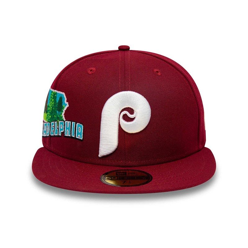 Red New Era Philadelphia Phillies Stateview Fitted Cap 59fifty | ZBNH20756