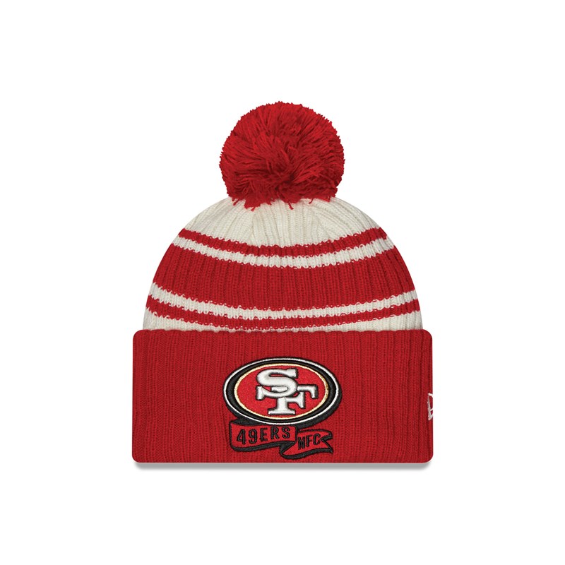 Red New Era San Francisco 49ers NFL Sideline Beanie Hat Knit | BWHN71985