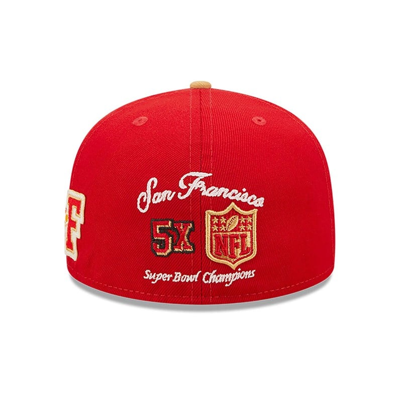 Red New Era San Francisco 49ers Ne Letterman Fitted Cap 59fifty | YEVP76152