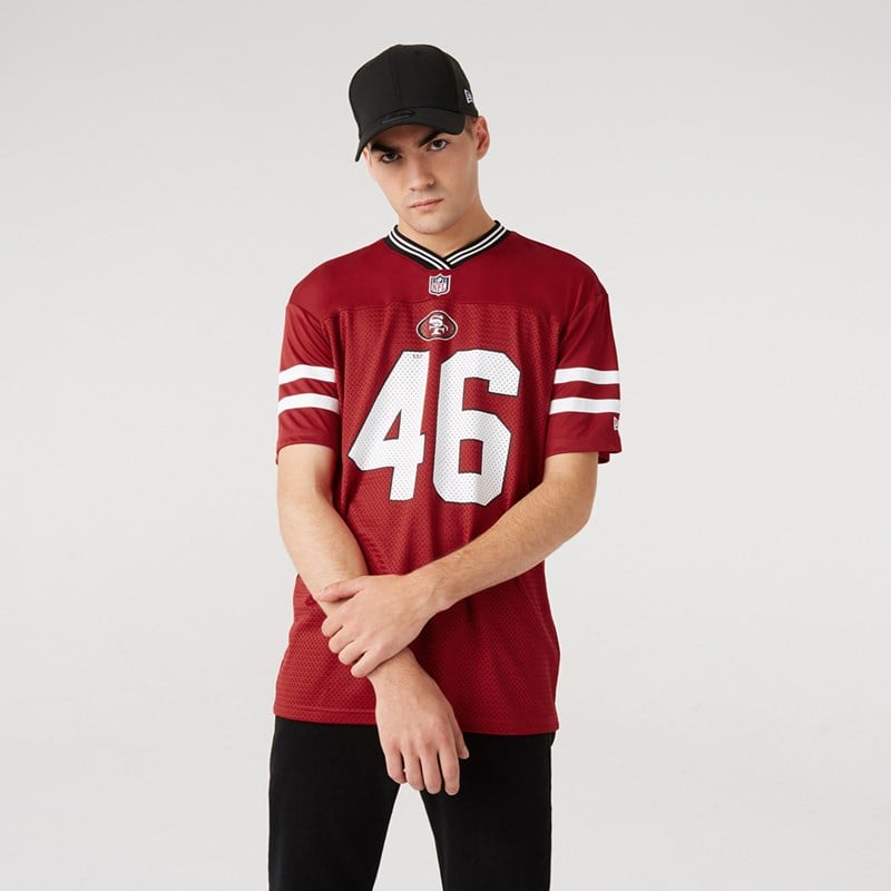 Red New Era San Francisco 49ers Oversized Jersey T-Shirt | DQZW90587