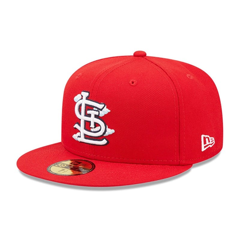 Red New Era St. Louis Cardinals Comic Cloud Fitted Cap 59fifty | MULJ28476